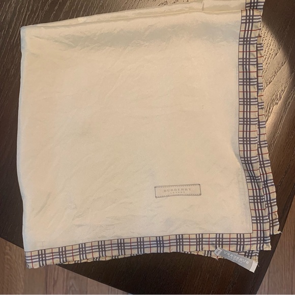 Burberry Beige Scarf with Plaid Border - Picture 1 of 7